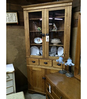 SOLD - Pine Corner Cabinet